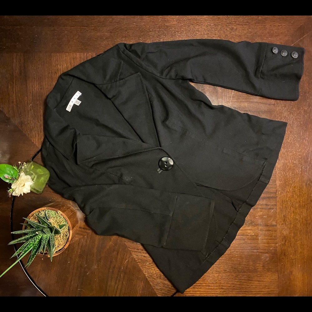 CAbi One Button Onyx Blazer